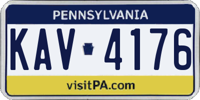 PA license plate KAV4176