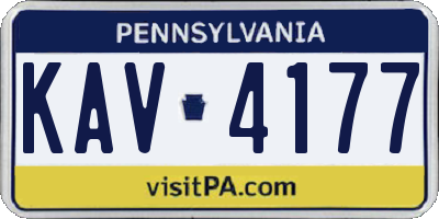 PA license plate KAV4177
