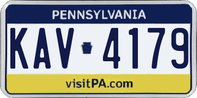 PA license plate KAV4179