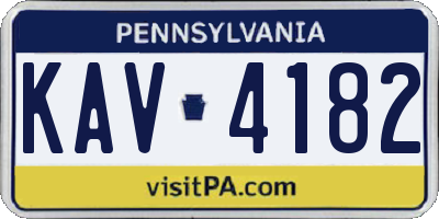 PA license plate KAV4182