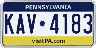 PA license plate KAV4183