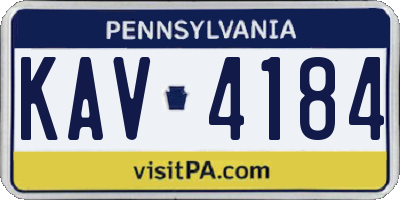 PA license plate KAV4184