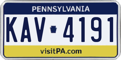 PA license plate KAV4191