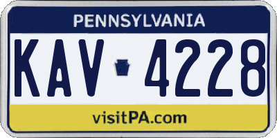 PA license plate KAV4228