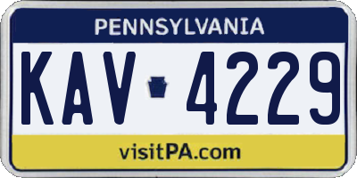 PA license plate KAV4229