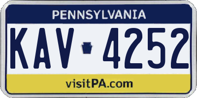 PA license plate KAV4252