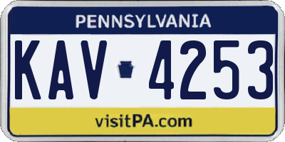 PA license plate KAV4253