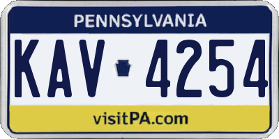 PA license plate KAV4254