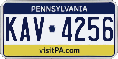PA license plate KAV4256