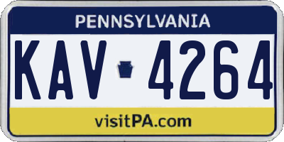 PA license plate KAV4264