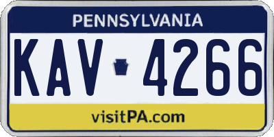 PA license plate KAV4266