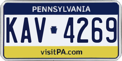 PA license plate KAV4269