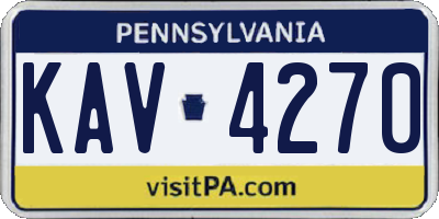 PA license plate KAV4270