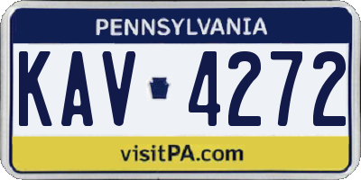 PA license plate KAV4272