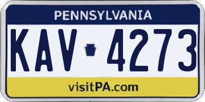 PA license plate KAV4273