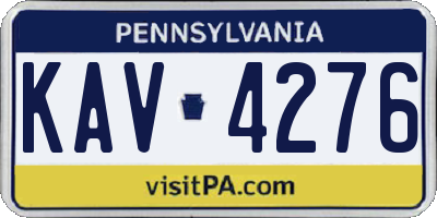 PA license plate KAV4276