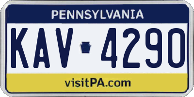 PA license plate KAV4290