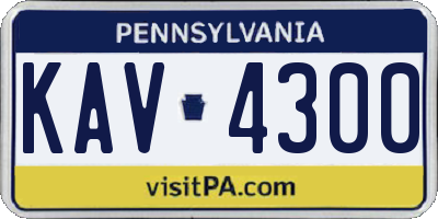 PA license plate KAV4300
