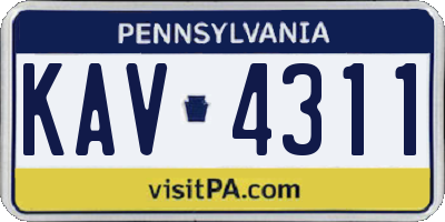 PA license plate KAV4311