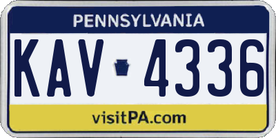 PA license plate KAV4336