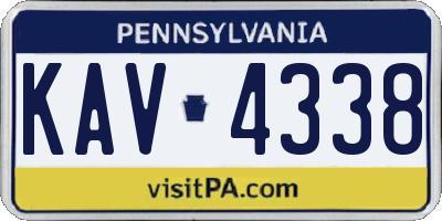 PA license plate KAV4338