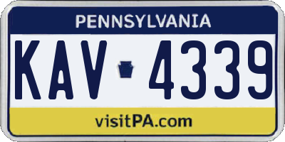 PA license plate KAV4339