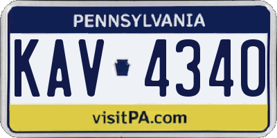 PA license plate KAV4340