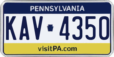 PA license plate KAV4350