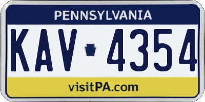 PA license plate KAV4354