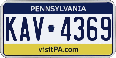 PA license plate KAV4369