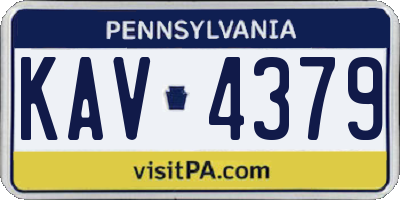 PA license plate KAV4379