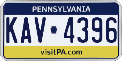 PA license plate KAV4396