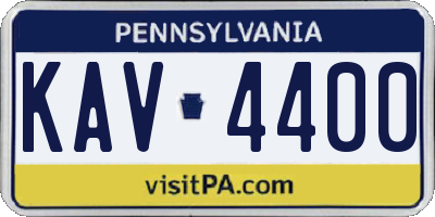 PA license plate KAV4400