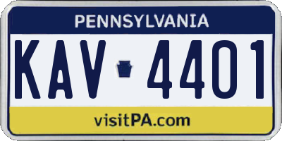 PA license plate KAV4401