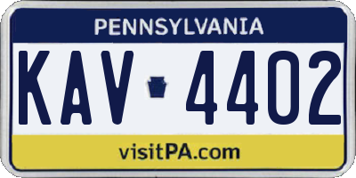 PA license plate KAV4402