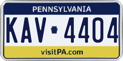 PA license plate KAV4404
