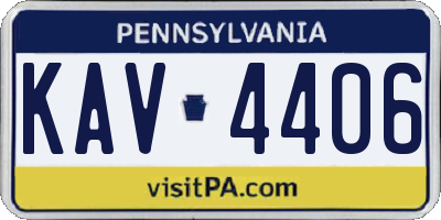 PA license plate KAV4406