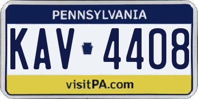 PA license plate KAV4408