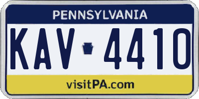 PA license plate KAV4410