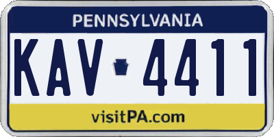 PA license plate KAV4411