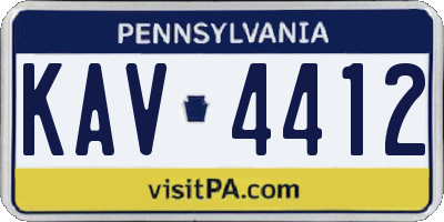 PA license plate KAV4412