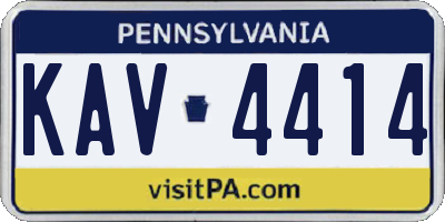 PA license plate KAV4414