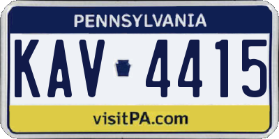 PA license plate KAV4415