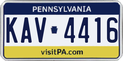 PA license plate KAV4416