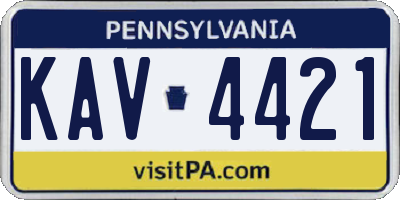 PA license plate KAV4421