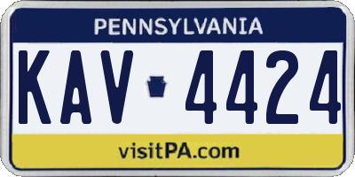 PA license plate KAV4424