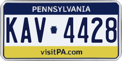 PA license plate KAV4428
