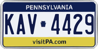 PA license plate KAV4429