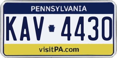 PA license plate KAV4430