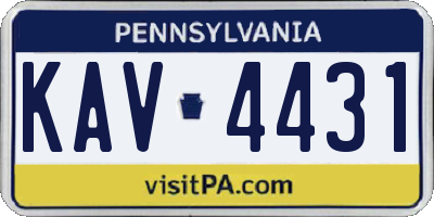 PA license plate KAV4431